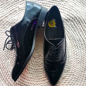 Patent (faux) leather dress shoes